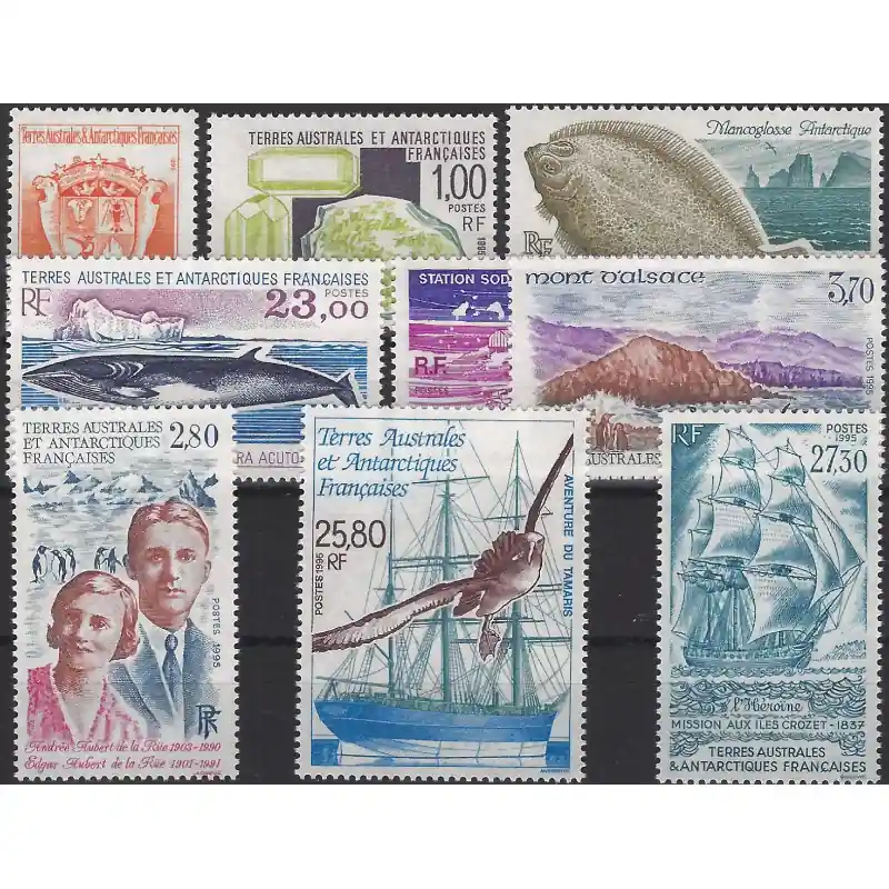 Prix Cassé Timbres de T.A.A.F. année complète 1995 neuf**.