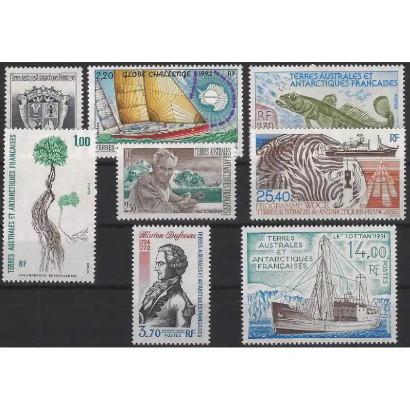 Offre Spéciale Timbres de T.A.A.F. année complète 1992 neuf**.