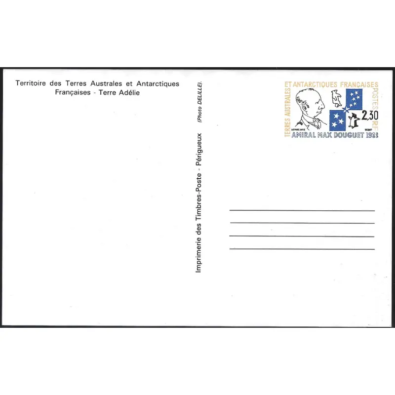 Promotion Amiral Max Douguet carte postale de T.A.A.F. N°1 neuf.