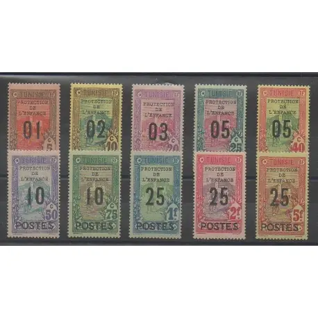 Tunisie - 1925 - No 110/119 - Neuf avec charnière Certifié
