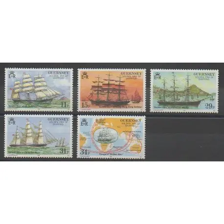 Guernesey - 1988 - No 412/416 - Bateaux Dernière Chance