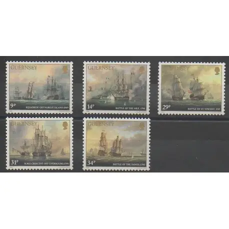 Quantité Limitée Guernesey - 1986 - No 354/358 - Bateaux