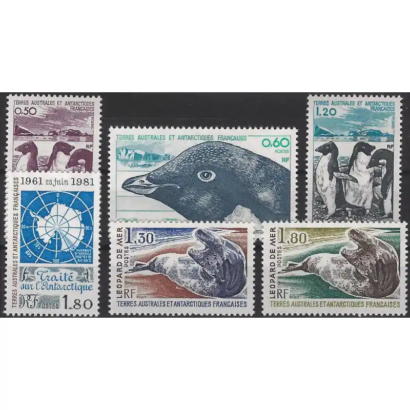 Timbres de T.A.A.F. année complète 1980 neuf**. Authentique