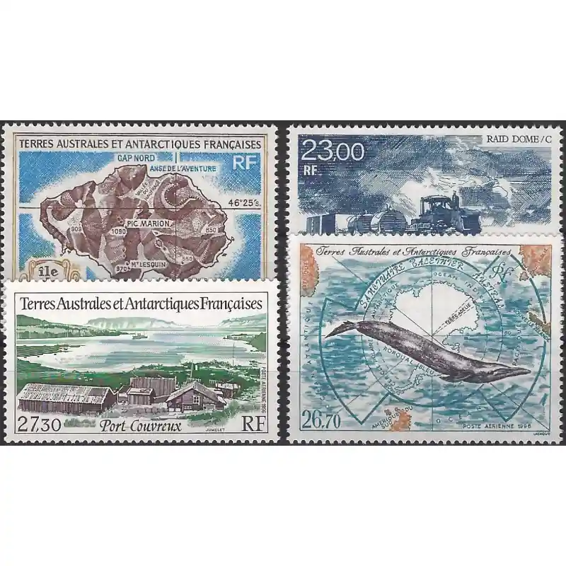 Livraison Express Timbres T.A.A.F. poste aérienne N°137-140 série neufs**.