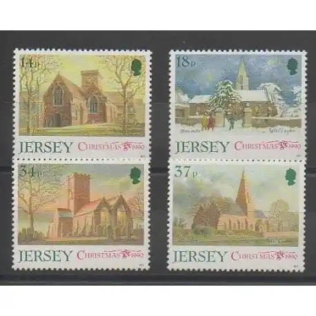 Jersey - 1990 - No 523/526 - Églises Édition Limitée