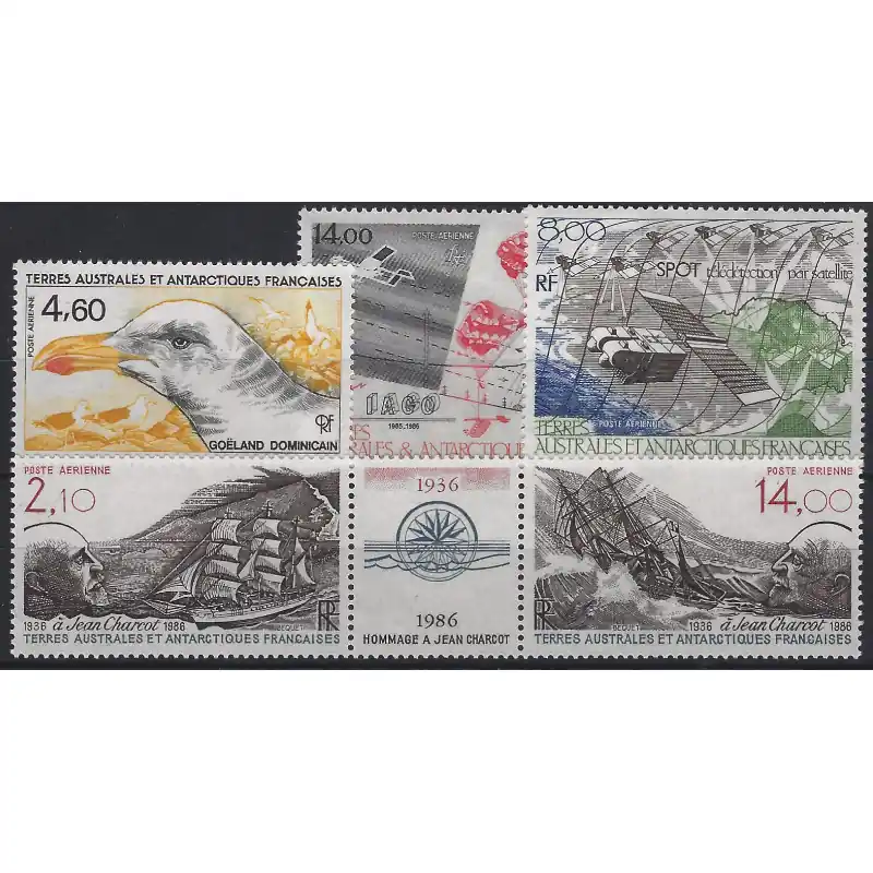 Timbres T.A.A.F. poste aérienne N°92-96 série neufs**. Commander Maintenant