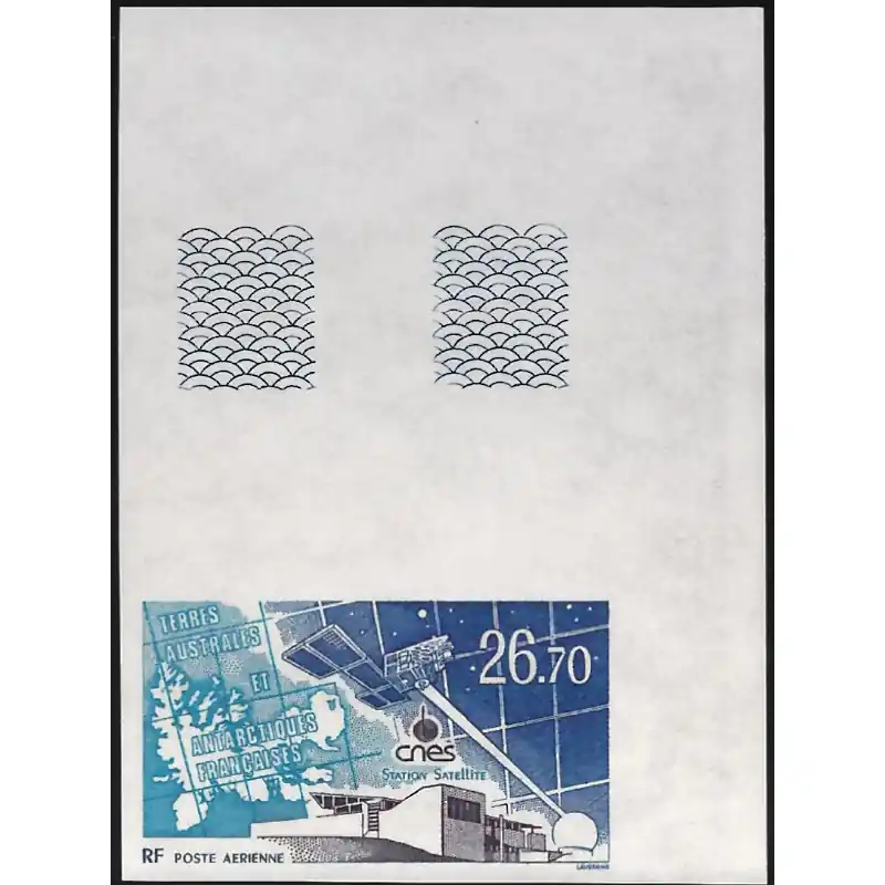 Acheter En Ligne Station satellite du CNES timbre T.A.A.F. poste aérienne N°131 non dentelé neuf**.