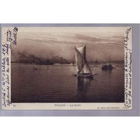 Tendance Carte postale 83 - Toulon - La rade - Voyage - Dos divise