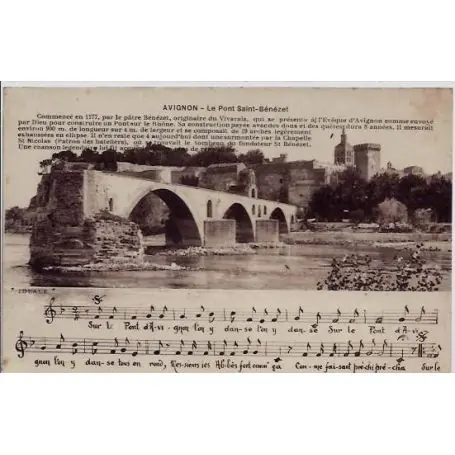 Carte postale 84 - Avignon - Le pont saint-Benezet - Non voyage - Dos divise Acheter Direct