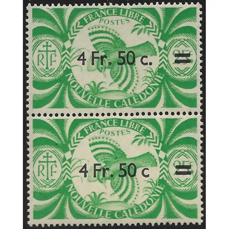 Nouvelle Calédonie timbre N°255b variété tenant à normal neuf**, R. Certifié