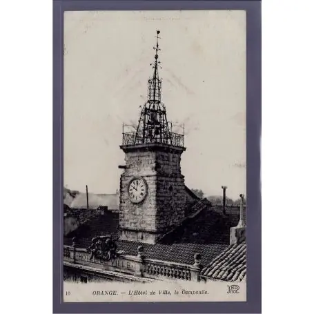 Dernier Modèle Carte postale 84 - Orange - l' Hotel de Ville - le Campanile - Non voyage - Dos divise