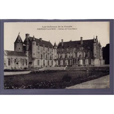 Carte postale 85 - Fontenay-le-Comte - chateau de Terre-Neuve - Non voyage - Dos divise Nouveauté