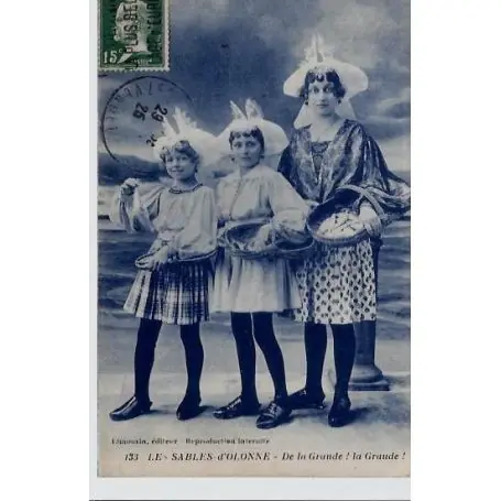 Premium Carte postale 85 - Les sables d'Olonne - de la graude! la graude! - Voyage - Dos divise