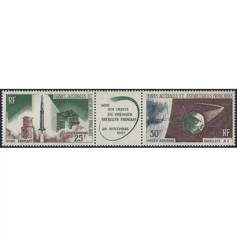 Fusée Diamant - Satellite A1 timbres poste aérienne de T.A.A.F. N°11A neuf**. Populaire