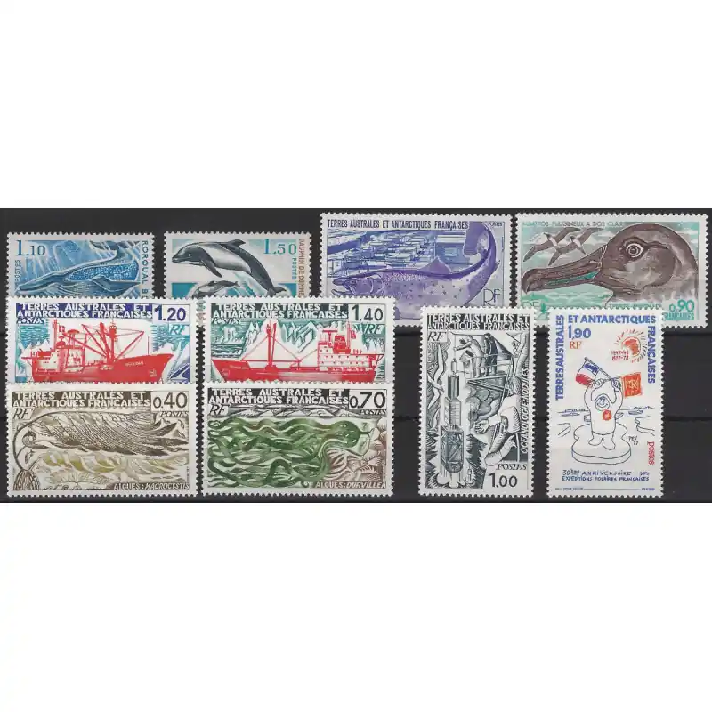 Timbres de T.A.A.F. année complète 1977 neuf**. Prix Promo