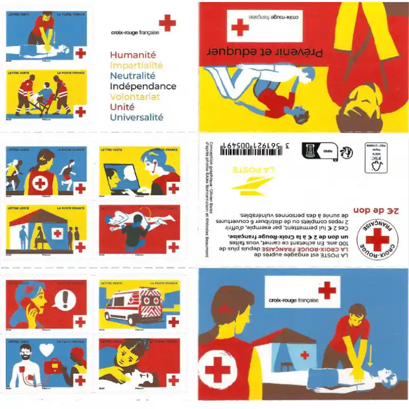 Carnet de timbres Croix-Rouge 2023. Promotion