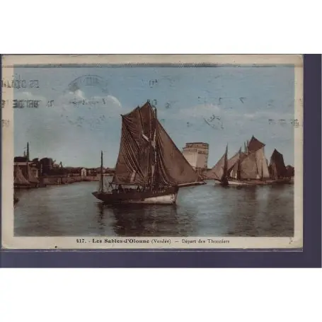 Expédié Aujourd’hui Carte postale 85 - Les Sables-d 'Olonne - Depart des Thonniers - Voyage - Dos divise