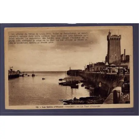 Authentique Carte postale 85 - Les Sables-d 'Olonne - la tour d' Arundel - Non voyage - Dos divise