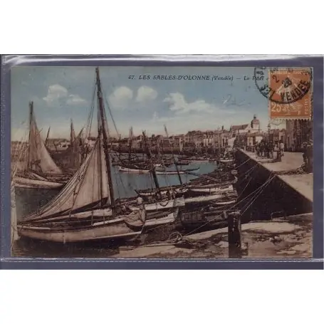Carte postale 85 - Les Sables-d 'Olonne - le Port - Voyage - Dos divise Acheter Direct