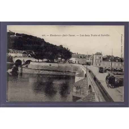 Expédition Rapide Carte postale 85 - Montereau-faut-Yonne - Les deux ponts et Surville - Non voyage - Dos d