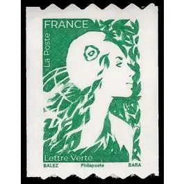 Top Qualité Timbre de collection France - Autoadhsif 2361 Marianne de l'Avenir - Lettre Verte Roulette Autoadhsive