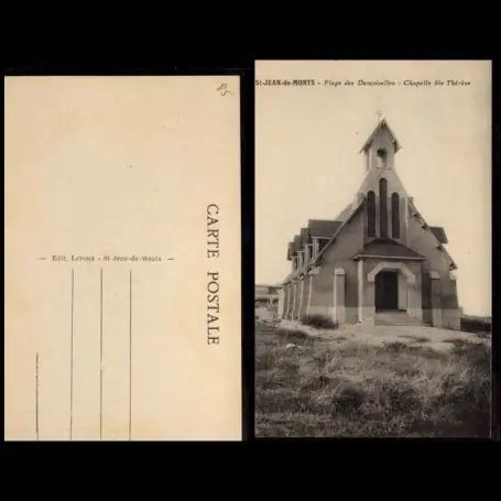 Carte postale 85 - Saint Jean de Monts - Plage des Demoiselles - Chapelle Ste Therese Artisanat