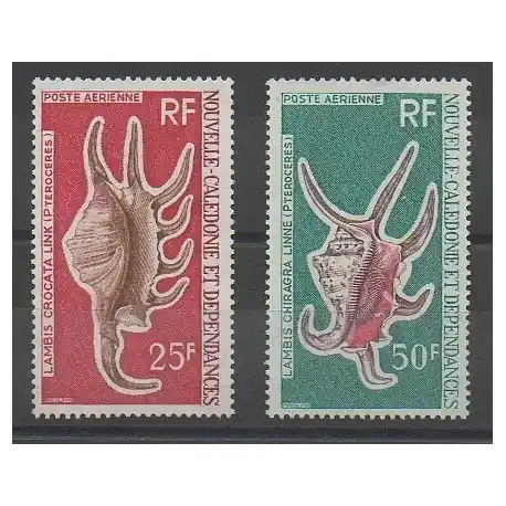 Populaire Nouvelle-Calédonie - Poste aérienne - 1972 - No PA129/PA130 - Coquillages