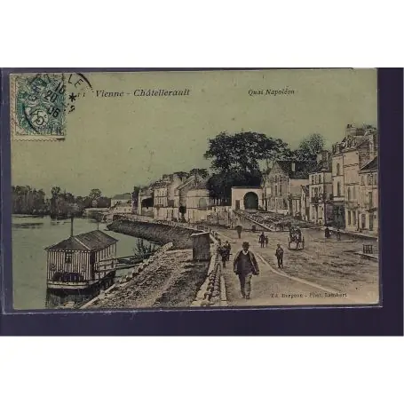 Carte postale 86 - Chatellerault - Quai Napoleon - Voyage - Dos divise Achetez Aujourd’hui