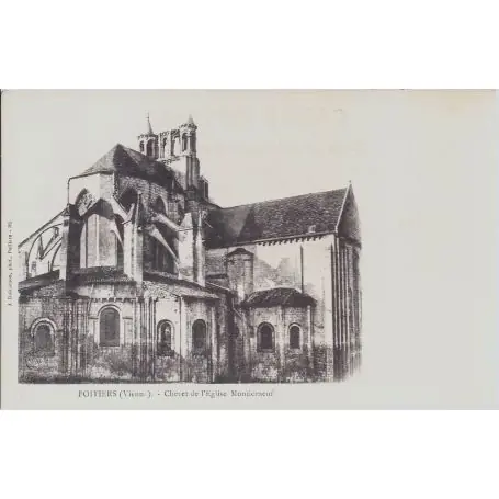 Carte postale 86 - Poitiers - Eglise Monterneuf - Dos non divise Fait Main