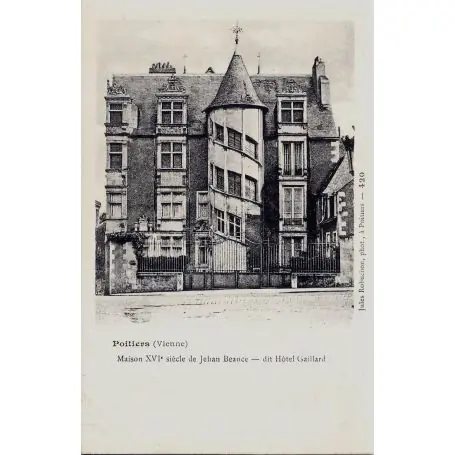 Petit Prix Carte postale 86 - Poitiers - Hotel Gaillard - Dos non divise