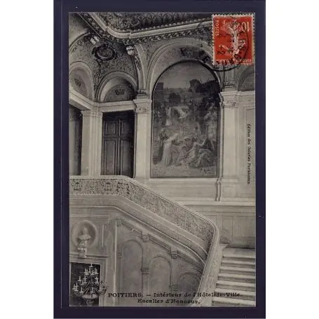 Authentique Carte postale 86 - Poitiers - Interieur de l' Hotel de Ville - escalier d' Honneur - Voya