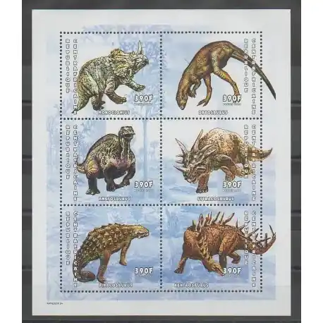 Centrafricaine (République) - 2001 - No 1763/1768 - animaux préhistoriques Livraison Express