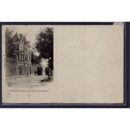 Carte postale 86 - Poitiers - Le boulevard Solferino - Voyage - Dos non divise Commander Maintenant