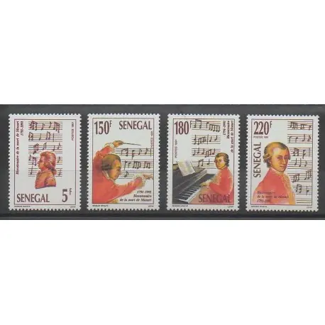 Vente Flash Sénégal - 1991 - No 943/946 - Musique