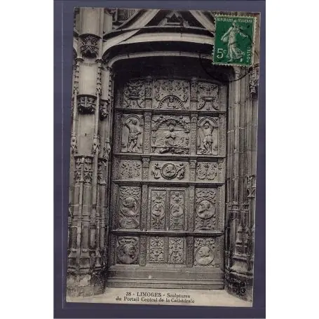 Usine Directe Carte postale 87 - Limoges - Sculptures du portail central de la Cathedrale - Voyage - Do