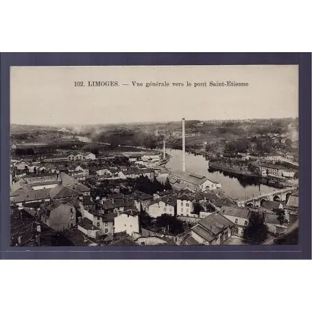 Carte postale 87 - Limoges - vue generale vers le pont Saint-Etienne - Non voyage - Dos d Livraison Gratuite