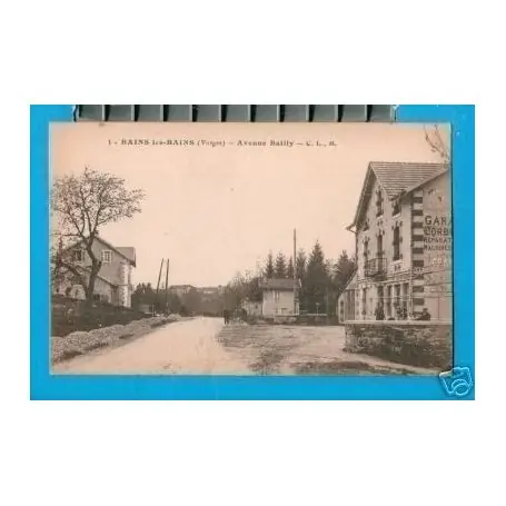 Carte postale 88 - BAINS LES BAINS - AVENUE BAILLY - GARAGE Dernière Chance