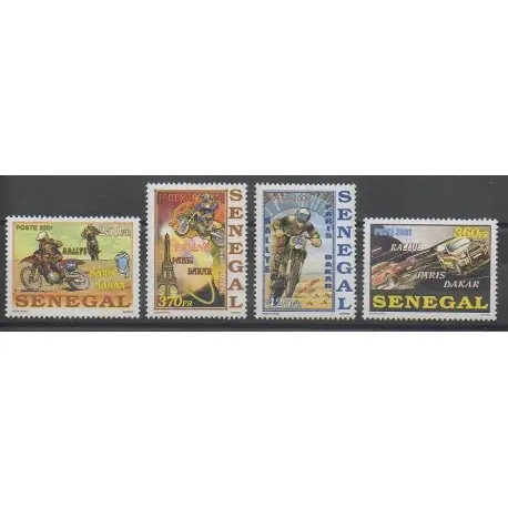 Promotion Saisonnière Sénégal - 2002 - No 1647/1650 - Sports divers - Voitures - Motos