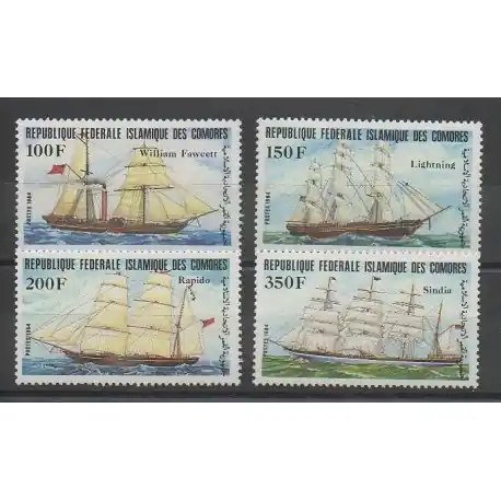 Meilleure Vente Comores - 1984 - No 412/415 - Bateaux
