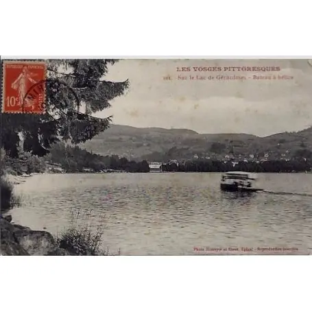 Satisfait Ou Remboursé Carte postale 88 - Les Vosges pittoresques - Sur le lac de Gerardmer - Bateau a helice - Voy