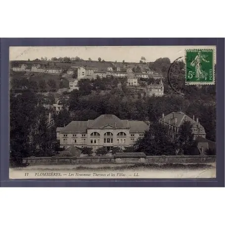 Vente Directe Carte postale 88 - Plombieres - les nouveaux Thermes et les villas - Voyage - Dos divise