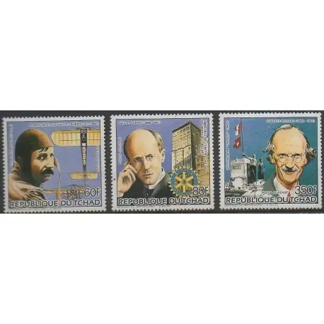 Prix Cassé Tchad - 1985 - No PA291/PA293 - Célébrités