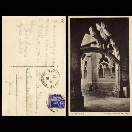 Livraison Mondiale Carte postale 88 - Saint Die - Le cloitre - Porte du XV siecle