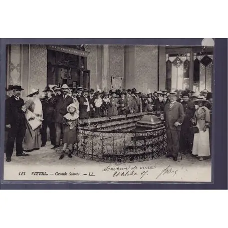 Artisanat Carte postale 88 - Vittel - Grande Source - Non voyage - Dos divise