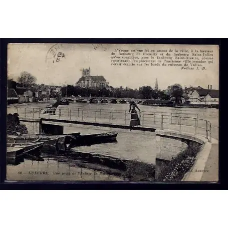 Premium Carte postale 89 - Auxerre - Vue prise de l'ecluse - Voyage - Dos divise