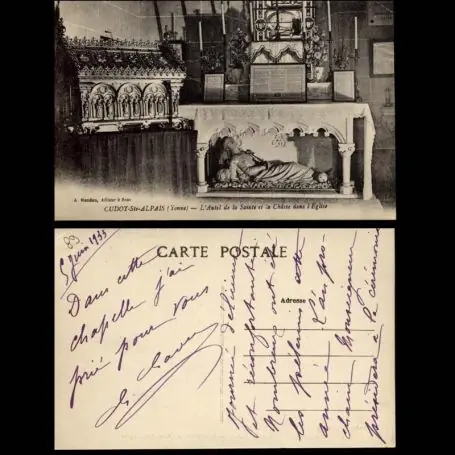 Offre Limitée Carte postale 89 - Cudot Ste Alpais - L'Autel de la sainte et la chasse de l'eglise