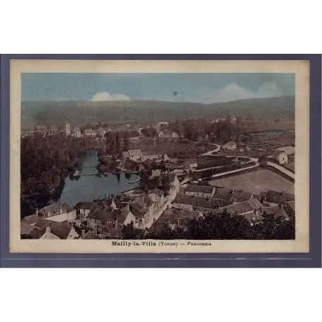 Carte postale 89 - Mailly-la-Ville - Panorama - Non voyage - Dos divise Prix Cassé