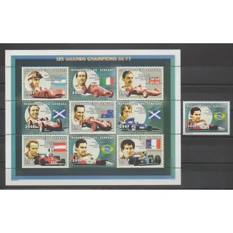 Livraison Gratuite Sénégal - 1999 - No 1381/1390 - Sports divers - Voitures