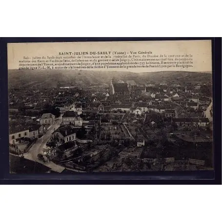 Soldes Carte postale 89 - Saint-Julien-du-Sault - vue generale - Voyage - Dos divise