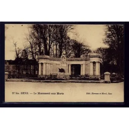 Carte postale 89 - Sens - Le Monument aux Morts - Non voyage - Dos divise Réduction